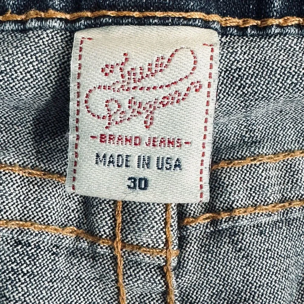 True Religion Candice Trouser Flared Low Rise Jeans 30 (32x30.5) Blue Womens